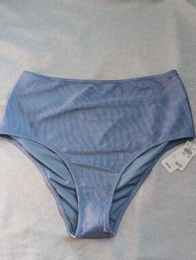 Aerie Ribbed Bikini Bottoms in Light Blue